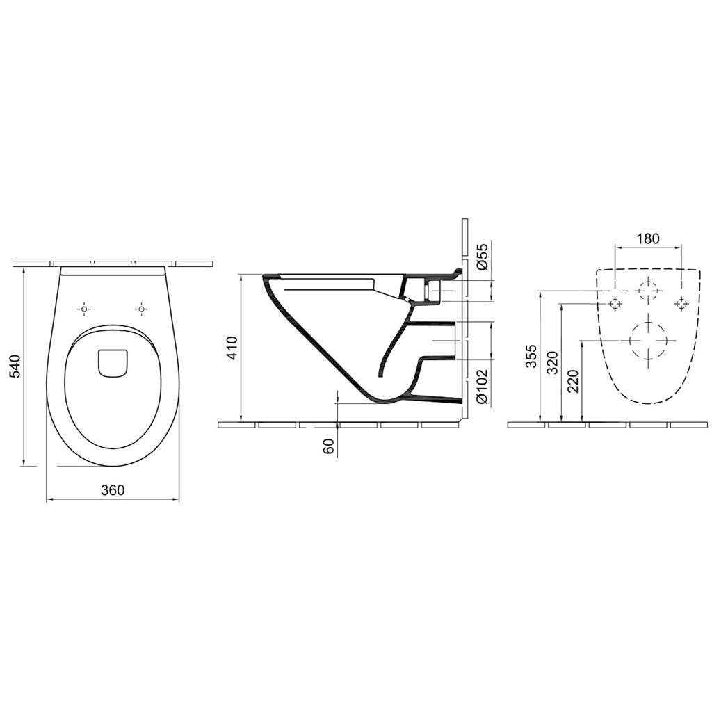 Alföldi Optic WC csésze fali, mélyöblítésű, Cleanflush 7047-R001