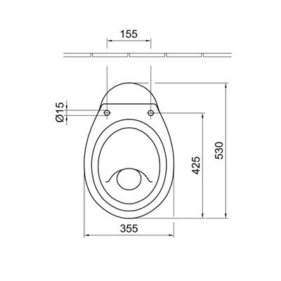 Alföldi Bázis WC csésze alsó kifolyású, laposöblítésű, hosszú 4032 00 01