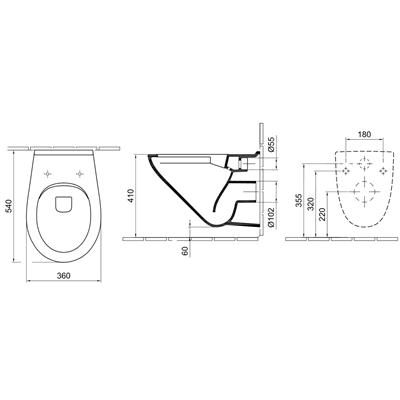 Alföldi Optic WC csésze fali, mélyöblítésű, Cleanflush + Easyplus 7047-R0R1