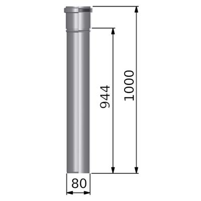 Tricox PPs cső 80mm, hossz: 1000mm
