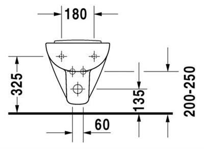 DURAVIT D-Code bidé, fali, 48cm, Compact  (DR22371500002)
