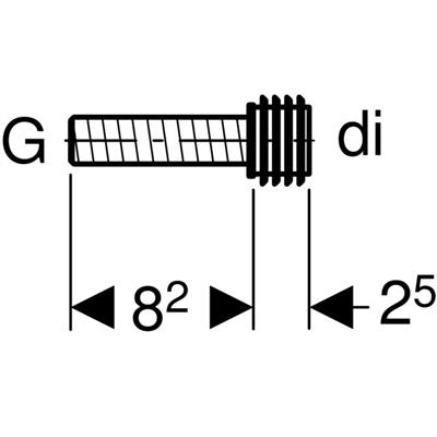 Geberit öblítőcső toldó tömítőmandzsettával, di=35mm, G=1/2"