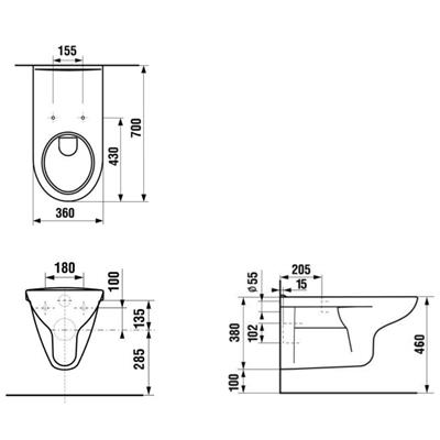 Mozgássérült WC csésze fali mély 70 cm zárt (GORM-5113)