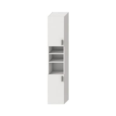 Jika Lyra Plus magas szekrény, 2 ajtós, balos/jobbos, 6 polccal, selyemfényű fehér, 170x32x25,1 cm