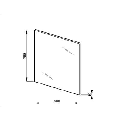 Jika Lyra Plus tükör bútorlapon, fehér, 60x75 cm