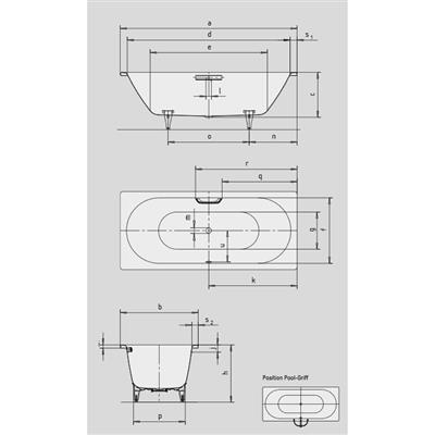 Kaldewei Classic Duo fürdőkád 170x70 cm (Modellszám:105) (290500010001)