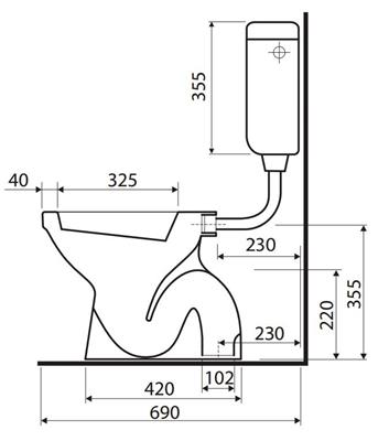Kolo Idol wc csésze álló mélyöblítésű alsó kifolyású