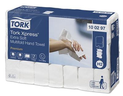 Tork kéztörlő Xpress® Extra Soft Multifold, H2, fehér