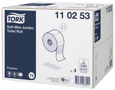 Tork toalettpapír Soft Mini Jumbo, T2, fehér