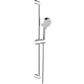 Hansa Basic zuhanytartó szett állítható 70 cm, zuhanygégecső fém 150cm, 3 funkciós zuhanyfejjel