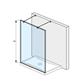 Jika Cubito Pure 120 üvegfal, rögzített, két támasszal, ezüst/átlátszó üveg,  118x200 cm 