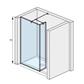 Jika Cubito Pure 70 üvegfal oldalfalhoz, rövid üvegfallal, sarok profillal, 69,7x200 cm